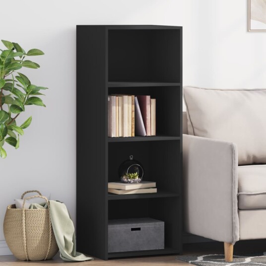 Hylle svart 45x41x124 cm konstruert tre