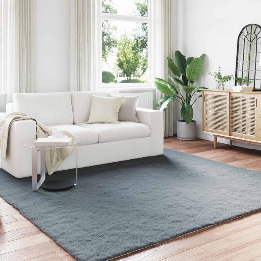 Kunstpels Kanin Teppe Olite Antrasitt 200 x 200 cm Polyester