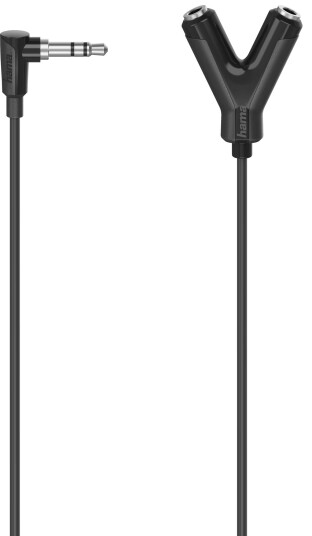 Hama Vinklet 3.5mm Lydsplitter Adapter - 12 cm - Svart