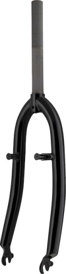 FORCE forgaffel MTB 24" stål 1" med gjenger 100mm-200mm lang V-bremse blank sort