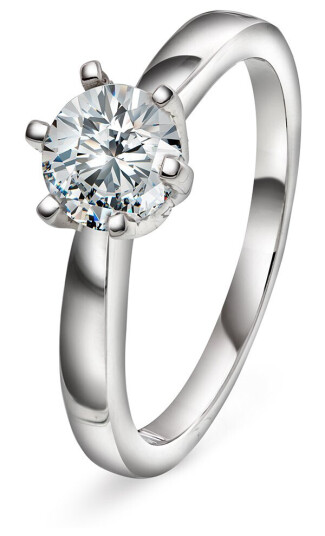 Olivia, Ring i 585 hvitt gull med diamant 1,0 ct TWSI, størrelse 52