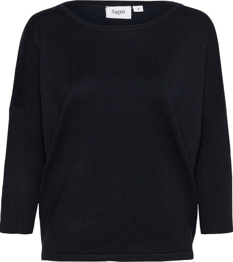 Saint Tropez Pullover MilaSZ R Neck Pullover Blå