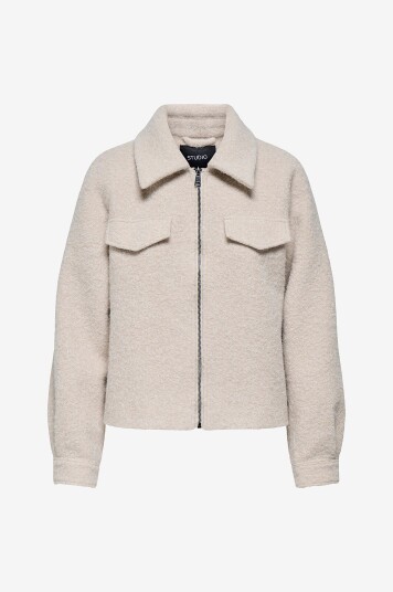 Only Carmakoma Jakke carMalo Short Boucle Grå