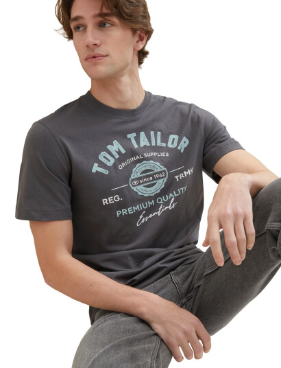 Tom Tailor Logo Tee - Grey - XL Tom Tailor Logo Tee - Grey - XL