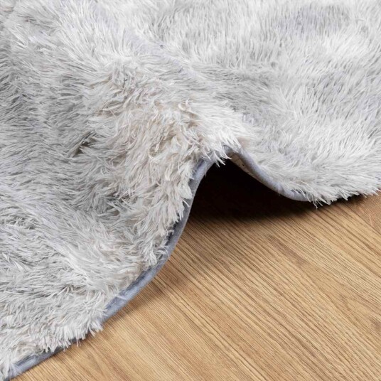 Flossteppe med lang luv NAVARRA sølvgrå 240x340 cm polyester 8721158558466