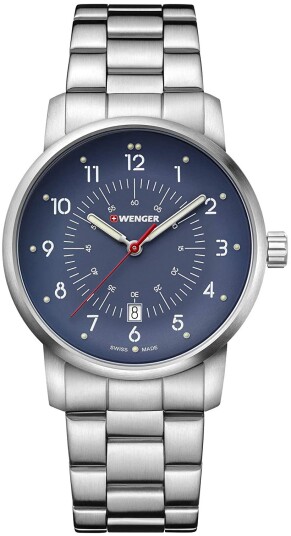 Wenger Herreklokke 01.1641.118 Blå/Stål Ø42 mm Wenger Herreklokke 01.1641.118 Blå/Stål Ø42 mm