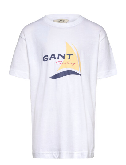 GANT Gant Sailing Graphic T Shirt White 146 152