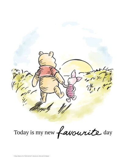 Poster & Frame Disney Winnie The Pooh Friendship Sunset Beige 50x70cm
