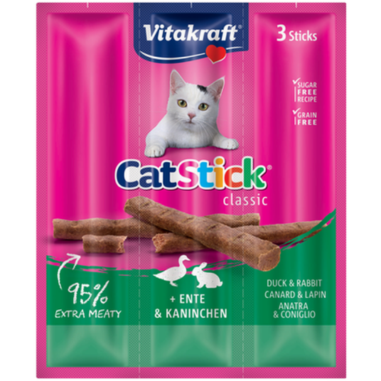 Catsticks Mini Duck/Rabbit 3X6G 20 Stk. Katt Helse Og Pels Hygiene Godbiter Vitakraft