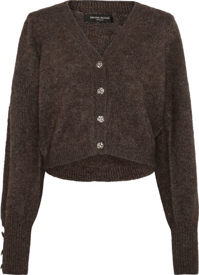 Bruuns Bazaar Syringabrushedbbkrista Knit Cardiga DARK BROWN S Bruuns Bazaar Syringabrushedbbkrista Knit Cardiga DARK BROWN S