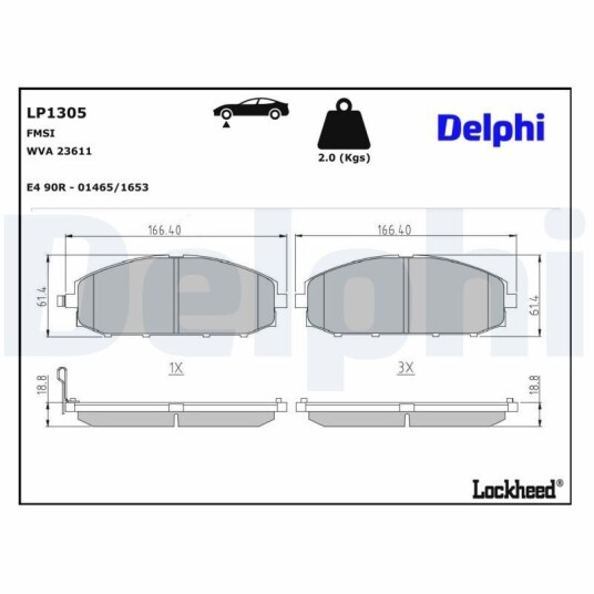 Bremseklosser DELPHI LP1305