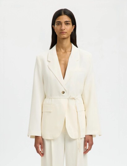 Selected Slfellie Blazer   Cream   36