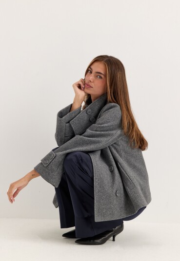 Bubbleroom High Neck Short Coat