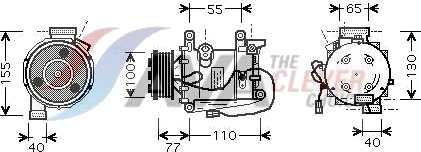 AVA COOLING SYSTEMS HDK208 AC-kompressor