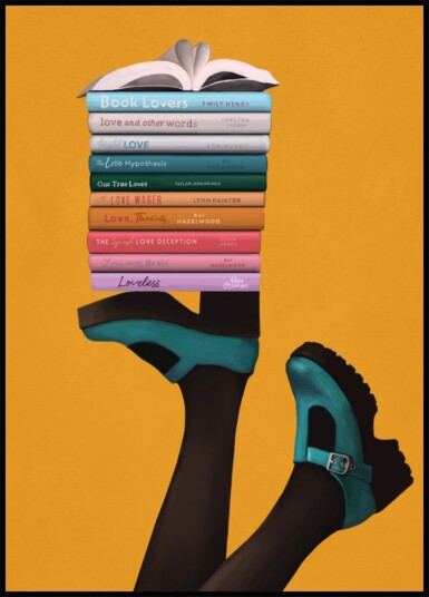 Whimsical Book Lover Feet Plakat / 30x40