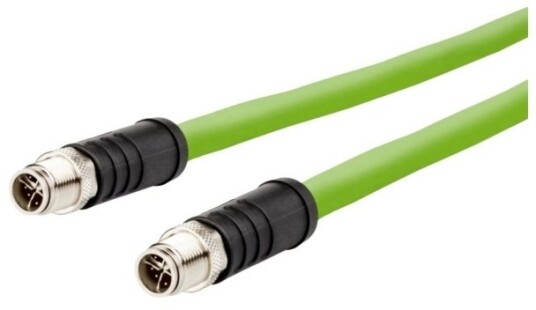 Metz Connect 142M6x11020 M12 Netværkskabel Patchkabel Cat 6A Sf/Utp 2.00 M Grøn Pur-Kappe Syrebestandig Ozonbestandig Uv-Bestandig Egnet Til Slæbekæder,