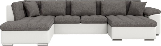 Dynir Hjørnesovesofa Divan med Oppbevaring Høyre   Hvit/Lysegrå