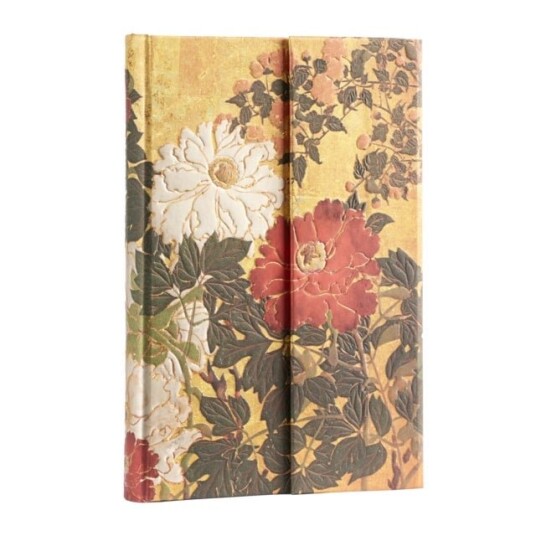 Natsu Rinpa Florals Mini Lined Hardback Journal Wrap Closure Natsu Rinpa Florals Mini Lined Hardback Journal Wrap Closure