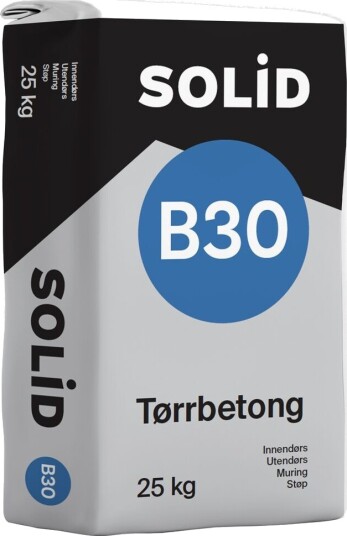 Solid Støp B30 Tørrmørtel 25kg Solid Støp B30 Tørrmørtel 25kg