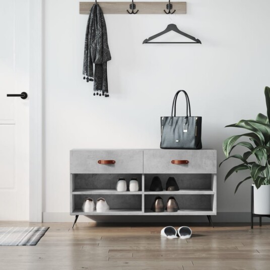 vidaXL Skobenk betonggr? 102x35x55 cm konstruert tre