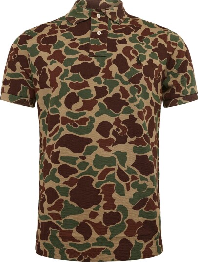 Polo Ralph Lauren 20/1 Printed Mesh Knt Polo Beige L
