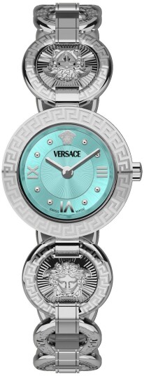 Versace Dameklokke VEWCA0324 Greca Turkis/Stål Ø28 mm