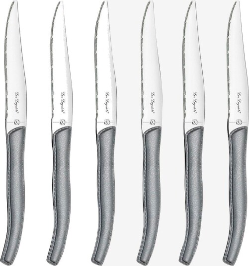 Lou Laguiole Grillkniver Jet i knivblokk 6 pk Grå