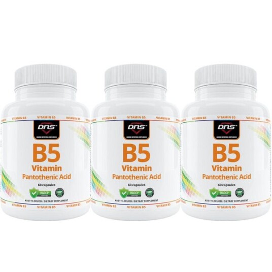 3 pack Vitamin B5 Pantotensyre 3 x 60 kapsler 3 pack Vitamin B5 Pantotensyre 3 x 60 kapsler