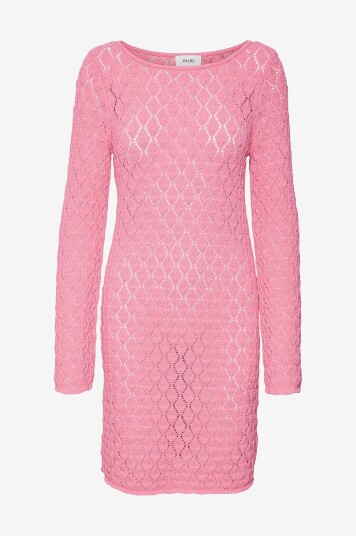 Vero Moda   Kjole vmEvelyn LS Short Crochet Dress   Rosa