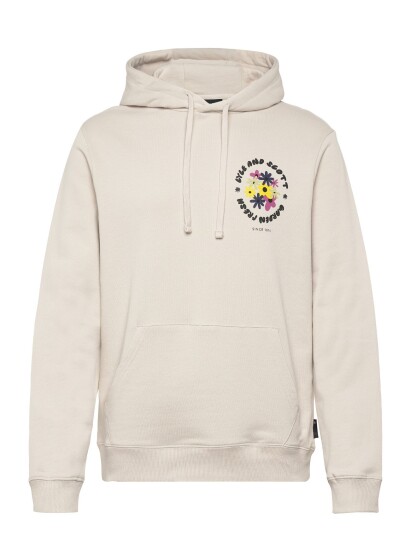 Lyle & Scott Nature Graphic Pullover Hoodie Cream XL