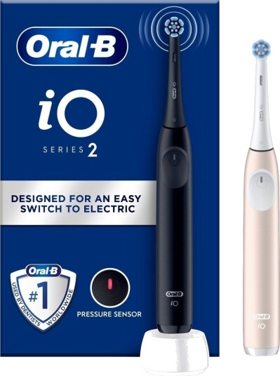 Oral-B iO2 Duo elektrisk tannbørste - Night Black & Calm Pink Oral-B iO2 Duo elektrisk tannbørste - Night Black & Calm Pink