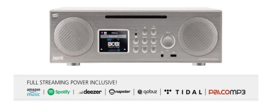 imperial DABMAN i450 CD multifunksjonell stereoradio DAB+ / FM / Internett / Bluetooth hvit-sølv