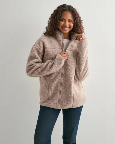 Pieces   Beige   Pcsadia Ls Teddy Jacket Noos Bc