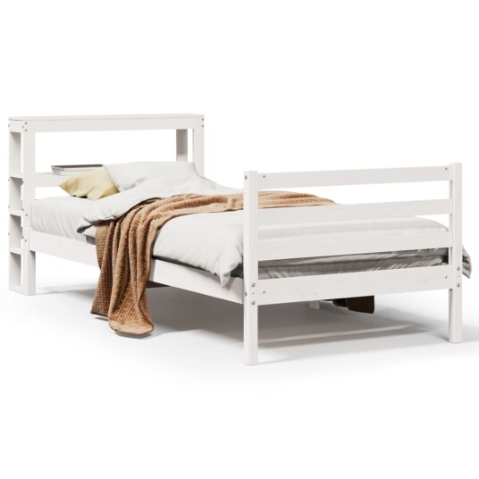 Sengeramme uten madrass hvit 90x190 cm heltre furu 3305813
