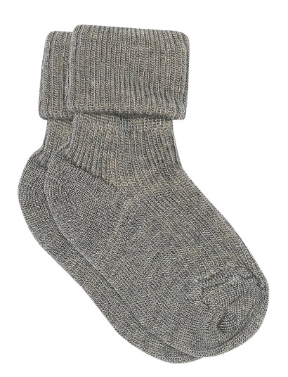mp Denmark Wool Rib Baby Socks - Grey - 22/24