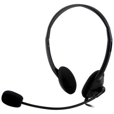 DELTACO, headset med mikrofon og volumkontroll 2m kabel DELTACO, headset med mikrofon og volumkontroll 2m kabel