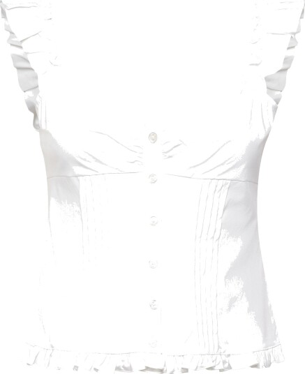 Gina Tricot Frill Top White L
