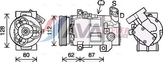 AVA COOLING SYSTEMS DAAK015 AC-kompressor AVA COOLING SYSTEMS DAAK015 AC-kompressor