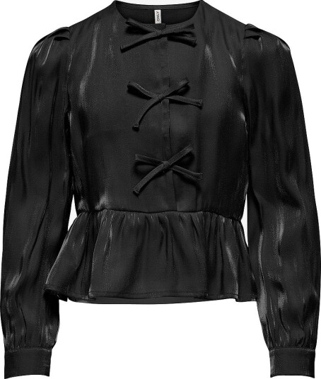 Kids Only Bluse kogVictoria L/S Bow Wvn Svart