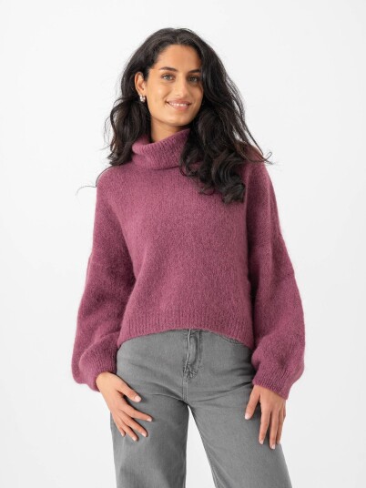 American Dreams Andrea Rollneck Alpaca Pullover Lilla M/L