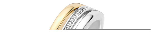 Ti Sento, Ring i forgylt 925 sølv med zirkonia