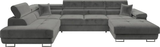 Gabina Sofa med Divan og Sjeselong 4 seter   Grå