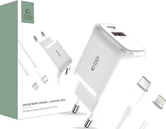 Tech-Protect THP1535 Lader 1X Usb-A 1X Usb-C 3 A
