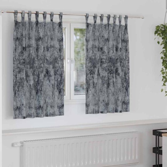 Gardin med gardiner 2 pcs Sølvgrå 140 x 140 cm Fløyel