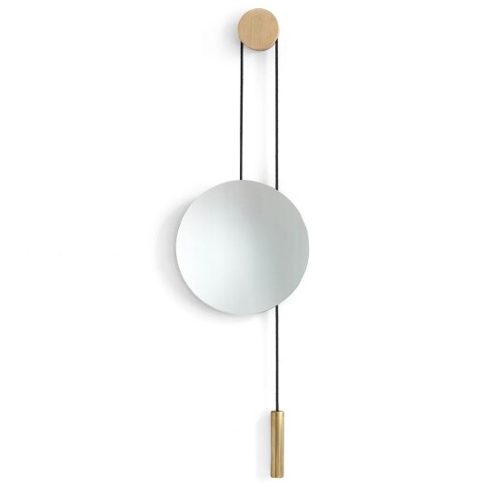 New Works Rise and Shine speil Natural oak-brass weight