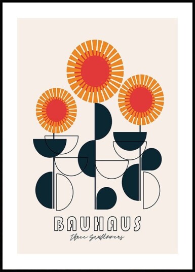 Bauhaus   Three Sunflowers Plakat Plakat / 30x40cm
