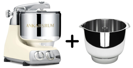 Ankarsrum Assistent AKM 6230 Kjøkkenmaskin + Original vispebolle light creme Ankarsrum Assistent AKM 6230 Kjøkkenmaskin + Original vispebolle light creme