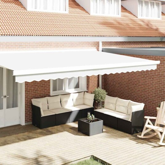 Markise Valance for 5 m ramme Hvit 4.8x0.2 m