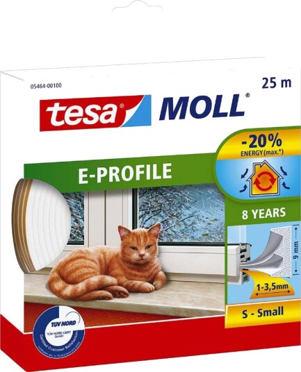 Tesa EPDM Tetningstape 25 m Hvit 9 mm x 4 mm - Maskintilbehør
