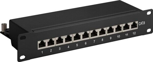 CAT 6 10 inch (25.4 cm) patch panel 12 port blac CAT 6 10 inch (25.4 cm) patch panel 12 port blac